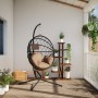 Silla colgante huevo con soporte tela y acero gris taupe de , Balancines de jardín - Ref: Foro24-4007403, Precio: 214,96 €, D...