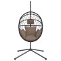 Silla colgante huevo con soporte tela y acero gris taupe de , Balancines de jardín - Ref: Foro24-4007403, Precio: 214,96 €, D...