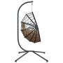 Silla colgante huevo con soporte tela y acero gris taupe de , Balancines de jardín - Ref: Foro24-4007403, Precio: 214,96 €, D...