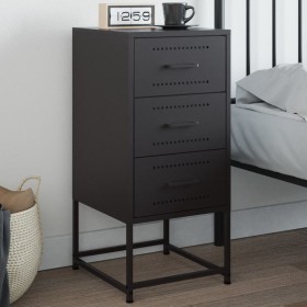 Mesita de noche acero negra 36x39x78 cm de , Mesitas de noche - Ref: Foro24-846578, Precio: 86,12 €, Descuento: %