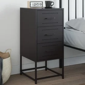 Mesita de noche acero negra 36x39x78 cm de , Mesitas de noche - Ref: Foro24-846578, Precio: 84,99 €, Descuento: %