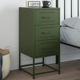 Mesita de noche acero verde oliva 36x39x78 cm de , Mesitas de noche - Ref: Foro24-846586, Precio: 87,79 €, Descuento: %