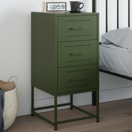 Mesita de noche acero verde oliva 36x39x78 cm de , Mesitas de noche - Ref: Foro24-846586, Precio: 89,49 €, Descuento: %