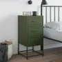 Mesita de noche acero verde oliva 36x39x78 cm de , Mesitas de noche - Ref: Foro24-846586, Precio: 87,79 €, Descuento: %