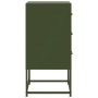 Mesita de noche acero verde oliva 36x39x78 cm de , Mesitas de noche - Ref: Foro24-846586, Precio: 89,49 €, Descuento: %