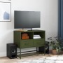 Mueble para TV de acero verde oliva 68x39x60,5 cm de , Muebles TV - Ref: Foro24-846552, Precio: 68,59 €, Descuento: %