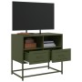 Mueble para TV de acero verde oliva 68x39x60,5 cm de , Muebles TV - Ref: Foro24-846552, Precio: 68,59 €, Descuento: %
