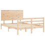 Estructura de cama de matrimonio con cabecero madera maciza de vidaXL, Camas y somieres - Ref: Foro24-3195191, Precio: 127,88...