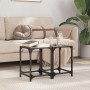 Mesas de centro 2 uds vidrio transparente y acero 30x30x40 cm de , Mesas de centro - Ref: Foro24-845953, Precio: 39,33 €, Des...