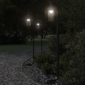 Lámparas de suelo exterior 3 uds acero inoxidable negro 100 cm de , Iluminación de exterior - Ref: Foro24-4006348, Precio: 12...