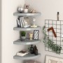 Estantes flotantes de esquina 4 uds MDF gris 35x35x3,8 cm de vidaXL, Estantes y estanterías - Ref: Foro24-323924, Precio: 55,...