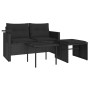 Set de sofás de jardín con cojines 3 pzas ratán sintético negro de , Sofás de exterior - Ref: Foro24-365458, Precio: 205,93 €...