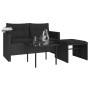 Set de sofás de jardín con cojines 3 pzas ratán sintético negro de , Sofás de exterior - Ref: Foro24-365458, Precio: 205,93 €...