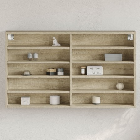 Vitrina de madera de ingeniería roble Sonoma 100x15x58 cm de , Estantes y estanterías - Ref: Foro24-847928, Precio: 57,35 €, ...
