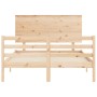 Estructura de cama de matrimonio con cabecero madera maciza de vidaXL, Camas y somieres - Ref: Foro24-3195191, Precio: 127,88...