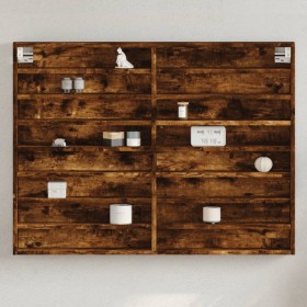 Vitrina de madera de ingeniería roble ahumado 100x8,5x75 cm de , Estantes y estanterías - Ref: Foro24-847937, Precio: 54,40 €...