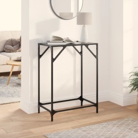 Mesa consola con superficie de vidrio negro acero 60x35x81 cm de , Mesas consola - Ref: Foro24-846017, Precio: 39,51 €, Descu...