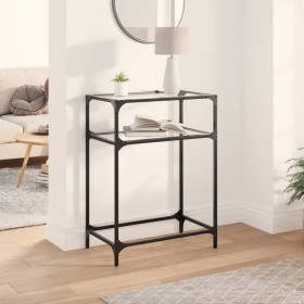 Mesa consola superficie vidrio transparente acero 60x35x81 cm de , Mesas consola - Ref: Foro24-846022, Precio: 45,81 €, Descu...