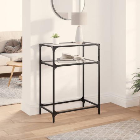 Mesa consola superficie vidrio transparente acero 60x35x81 cm de , Mesas consola - Ref: Foro24-846022, Precio: 45,81 €, Descu...
