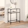 Mesa consola superficie vidrio transparente acero 60x35x81 cm de , Mesas consola - Ref: Foro24-846022, Precio: 45,81 €, Descu...