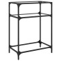 Mesa consola superficie vidrio transparente acero 60x35x81 cm de , Mesas consola - Ref: Foro24-846022, Precio: 45,81 €, Descu...