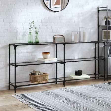 Mesa consola superficie vidrio transparente acero 194,5x30x81cm de , Mesas consola - Ref: Foro24-846034, Precio: 95,72 €, Des...
