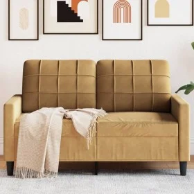 Sofá de 2 plazas terciopelo marrón 120 cm de , Sofás - Ref: Foro24-4007621, Precio: 231,92 €, Descuento: %
