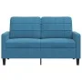 Sofá de 2 plazas terciopelo azul 120 cm by , Sofas - Ref: Foro24-4007623, Price: 229,80 €, Discount: %