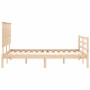 Estructura de cama de matrimonio con cabecero madera maciza de vidaXL, Camas y somieres - Ref: Foro24-3195191, Precio: 127,88...