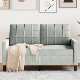 Sofá de 2 plazas de terciopelo gris claro 120 cm de , Sofás - Ref: Foro24-4007614, Precio: 195,67 €, Descuento: %
