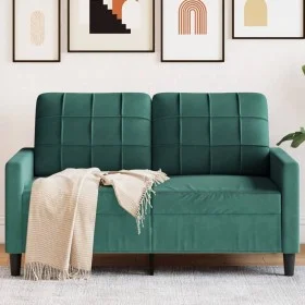 Sofá de 2 plazas de terciopelo verde oscuro 120 cm de , Sofás - Ref: Foro24-4007616, Precio: 234,23 €, Descuento: %