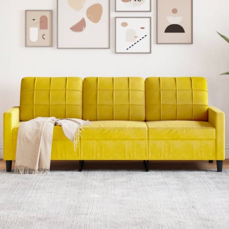 Sofá de 3 plazas terciopelo amarillo 180 cm de , Sofás - Ref: Foro24-4007640, Precio: 309,92 €, Descuento: %