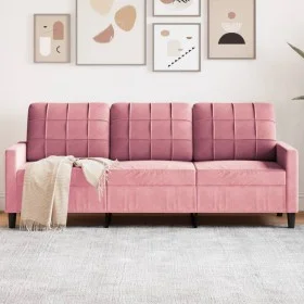 Sofá de 3 plazas terciopelo rosa 180 cm de , Sofás - Ref: Foro24-4007637, Precio: 320,06 €, Descuento: %