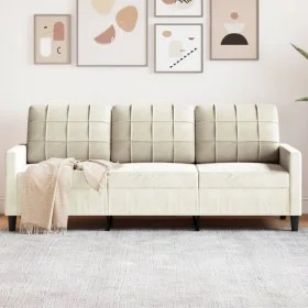 Sofá de 3 plazas terciopelo color crema 180 cm de , Sofás - Ref: Foro24-4007642, Precio: 306,98 €, Descuento: %