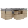 Set sofás de jardín 7 piezas y cojines ratán sintético beige de , Conjuntos de jardín - Ref: Foro24-3266379, Precio: 475,01 €...