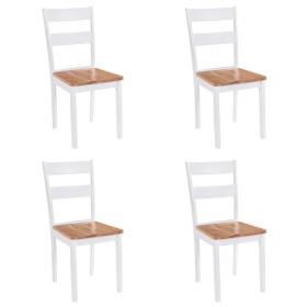 Sillas de comedor 4 unidades madera maciza de caucho blanco en Sillas de comedor | Comprar online en Foru.es