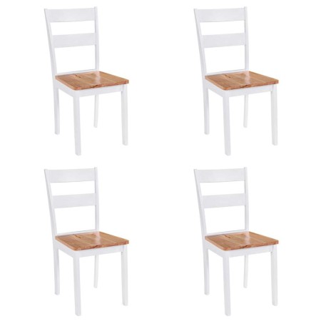 Sillas de comedor 4 unidades madera maciza de caucho blanco en Sillas de comedor | Comprar online en Foru.es