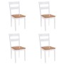 Sillas de comedor 4 unidades madera maciza de caucho blanco en Sillas de comedor | Comprar online en Foru.es