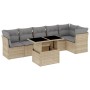 Set sofás de jardín 7 piezas y cojines ratán sintético beige de , Conjuntos de jardín - Ref: Foro24-3266599, Precio: 470,87 €...