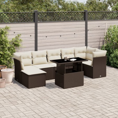 Set sofás de jardín 8 piezas y cojines ratán sintético marrón de , Conjuntos de jardín - Ref: Foro24-3266753, Precio: 547,16 ...