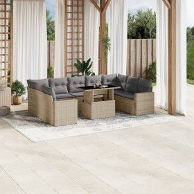 Juego de sofás jardín con cojines beige 10 pzas ratán sintético de , Conjuntos de jardín - Ref: Foro24-3267479, Precio: 629,8...
