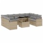 Juego de sofás jardín con cojines beige 10 pzas ratán sintético de , Conjuntos de jardín - Ref: Foro24-3267479, Precio: 629,8...