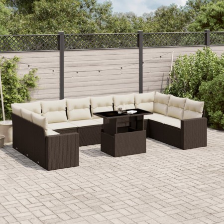 Set de sofás de jardín 11 pzas cojines ratán sintético marrón de , Conjuntos de jardín - Ref: Foro24-3267523, Precio: 770,44 ...