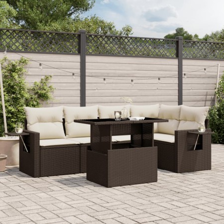 Set sofás de jardín 6 piezas y cojines ratán sintético marrón de , Conjuntos de jardín - Ref: Foro24-3267893, Precio: 440,45 ...