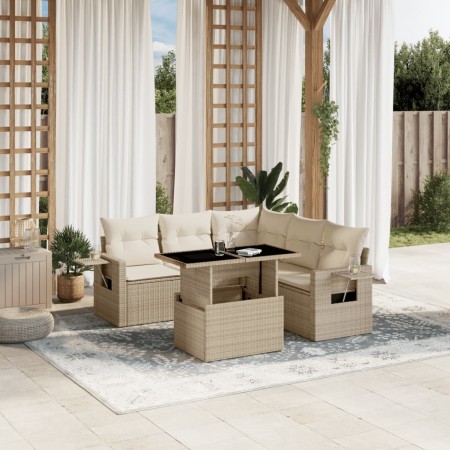 Juego de sofás jardín con cojines 6 pzas ratán sintético beige de , Conjuntos de jardín - Ref: Foro24-3267898, Precio: 448,29...