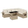 Set sofás de jardín 7 piezas y cojines ratán sintético beige de , Conjuntos de jardín - Ref: Foro24-3267928, Precio: 497,55 €...