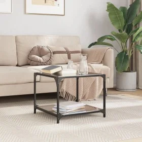 Mesa de centro superficie vidrio negro y acero 50x50x40 cm by , Coffee table - Ref: Foro24-845972, Price: 42,22 €, Discount: %