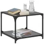 Mesa de centro superficie vidrio negro y acero 50x50x40 cm de , Mesas de centro - Ref: Foro24-845972, Precio: 42,22 €, Descue...