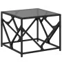 Mesa de centro de acero superficie de vidrio negro 50x50x41 cm de , Mesas de centro - Ref: Foro24-845993, Precio: 45,08 €, De...