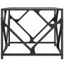 Mesa de centro de acero superficie de vidrio negro 50x50x41 cm de , Mesas de centro - Ref: Foro24-845993, Precio: 45,08 €, De...